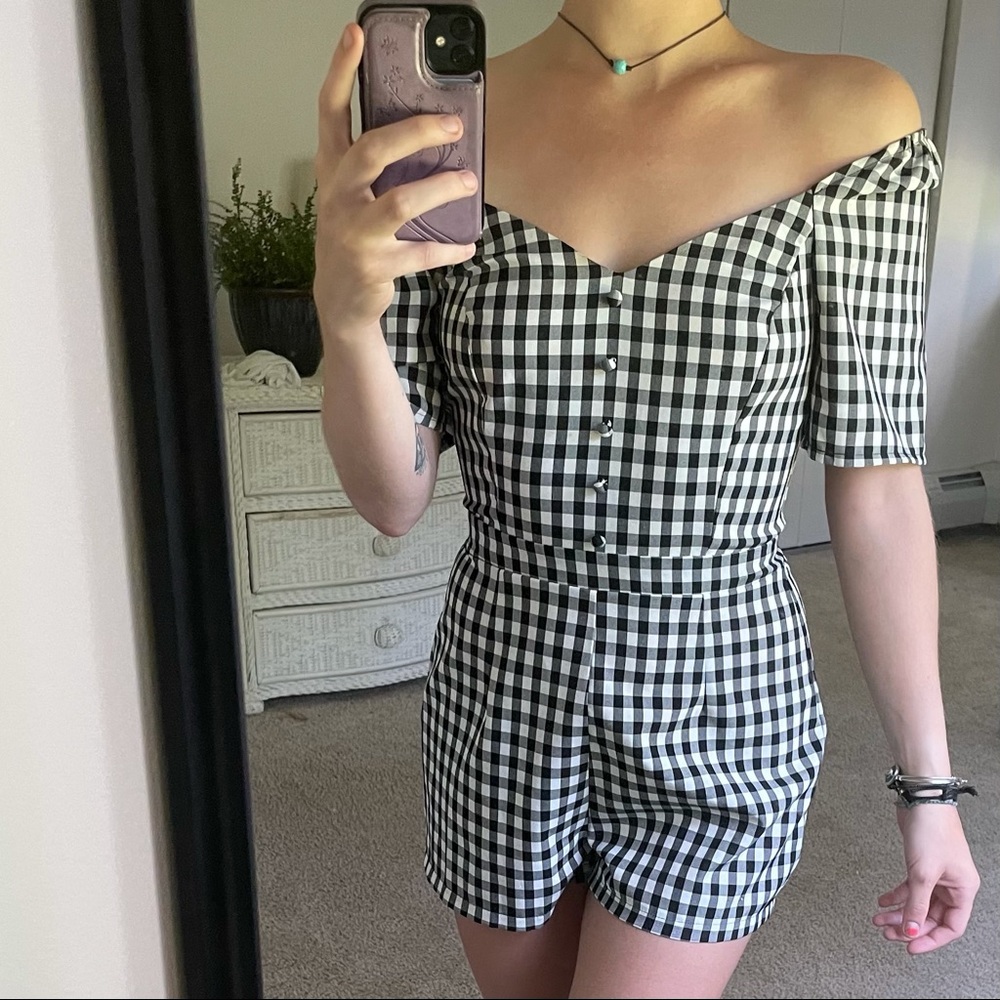 BOOHOO CHECKERED ROMPER
